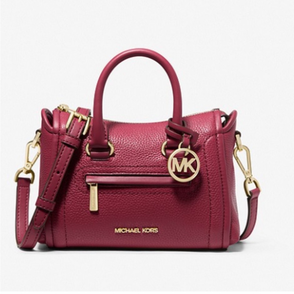 NWT Michael Kors Mulberry XS Carine Pebbled leather Satchel